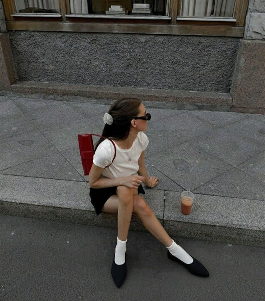 圖片 針織平底瑪莉珍鞋 (Knitted flat Mary Jane shoes)