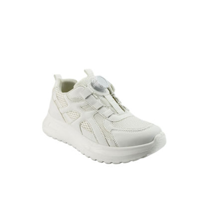 圖片 FOOTSPOT-白色旋轉鈕扣免繫鞋帶透氣網面運動鞋 (FOOTSPOT – White Breathable Mesh Sneakers with Twist Lock No-Tie Laces)