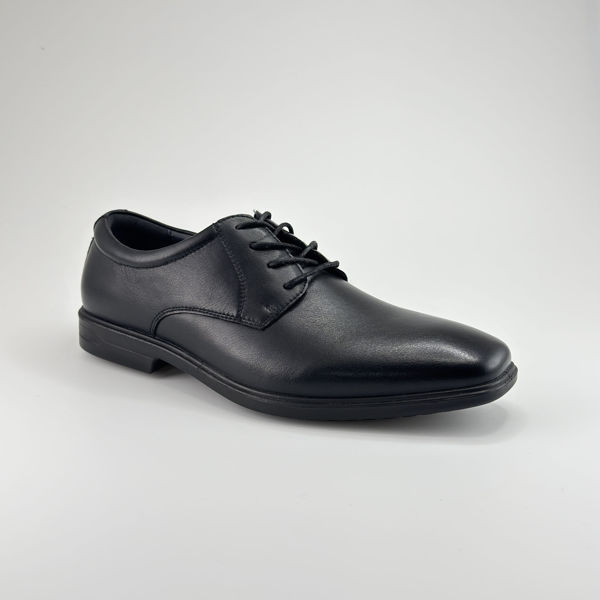 图片 SANTA BARBARA POLO & RACQUET CLUB-男裝黑色真皮正裝/學生鞋 (SANTA BARBARA POLO & RACQUET CLUB – Men’s Black Genuine Leather Dress / School Shoes)